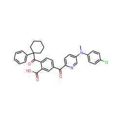 CN(c1ccc(Cl)cc1)c1ccc(C(=O)c2ccc(C(=O)C3(c4ccccc4)CCCCC3)c(C(=O)O)c2)nc1 ZINC000199273452