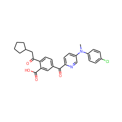 CN(c1ccc(Cl)cc1)c1ccc(C(=O)c2ccc(C(=O)CC3CCCC3)c(C(=O)O)c2)nc1 ZINC000199274969