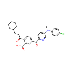 CN(c1ccc(Cl)cc1)c1ccc(C(=O)c2ccc(C(=O)CCC3CCCCC3)c(C(=O)O)c2)nc1 ZINC000199274888