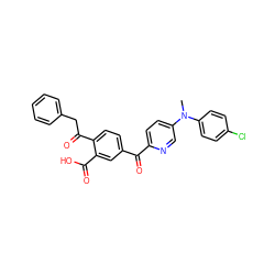 CN(c1ccc(Cl)cc1)c1ccc(C(=O)c2ccc(C(=O)Cc3ccccc3)c(C(=O)O)c2)nc1 ZINC000113366456