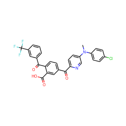 CN(c1ccc(Cl)cc1)c1ccc(C(=O)c2ccc(C(=O)c3cccc(C(F)(F)F)c3)c(C(=O)O)c2)nc1 ZINC000164822829