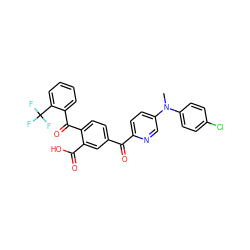 CN(c1ccc(Cl)cc1)c1ccc(C(=O)c2ccc(C(=O)c3ccccc3C(F)(F)F)c(C(=O)O)c2)nc1 ZINC000164823069