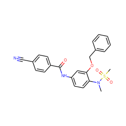 CN(c1ccc(NC(=O)c2ccc(C#N)cc2)cc1OCc1ccccc1)S(C)(=O)=O ZINC000029135986