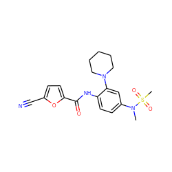 CN(c1ccc(NC(=O)c2ccc(C#N)o2)c(N2CCCCC2)c1)S(C)(=O)=O ZINC000029039455