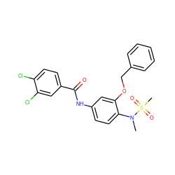 CN(c1ccc(NC(=O)c2ccc(Cl)c(Cl)c2)cc1OCc1ccccc1)S(C)(=O)=O ZINC000029136119