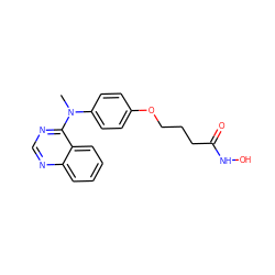 CN(c1ccc(OCCCC(=O)NO)cc1)c1ncnc2ccccc12 ZINC000653737492