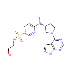 CN(c1ccc(S(=O)(=O)NCCO)cn1)[C@@H]1CCN(c2ncnc3[nH]ccc23)C1 ZINC000149050664