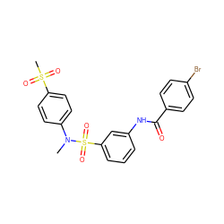 CN(c1ccc(S(C)(=O)=O)cc1)S(=O)(=O)c1cccc(NC(=O)c2ccc(Br)cc2)c1 ZINC000169312029