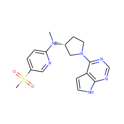 CN(c1ccc(S(C)(=O)=O)cn1)[C@@H]1CCN(c2ncnc3[nH]ccc23)C1 ZINC000149040259