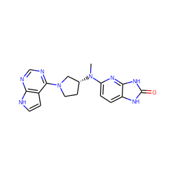 CN(c1ccc2[nH]c(=O)[nH]c2n1)[C@@H]1CCN(c2ncnc3[nH]ccc23)C1 ZINC000147024268