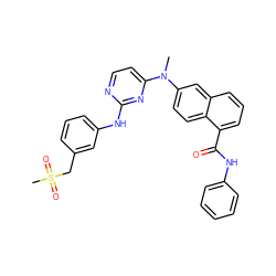 CN(c1ccc2c(C(=O)Nc3ccccc3)cccc2c1)c1ccnc(Nc2cccc(CS(C)(=O)=O)c2)n1 ZINC000653788059