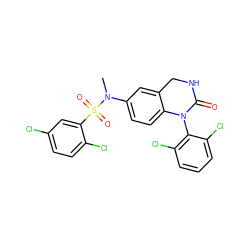 CN(c1ccc2c(c1)CNC(=O)N2c1c(Cl)cccc1Cl)S(=O)(=O)c1cc(Cl)ccc1Cl ZINC000027184071