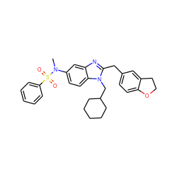 CN(c1ccc2c(c1)nc(Cc1ccc3c(c1)CCO3)n2CC1CCCCC1)S(=O)(=O)c1ccccc1 ZINC000040431092