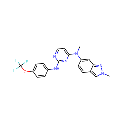 CN(c1ccc2cn(C)nc2c1)c1ccnc(Nc2ccc(OC(F)(F)F)cc2)n1 ZINC000103261688