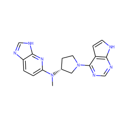 CN(c1ccc2nc[nH]c2n1)[C@@H]1CCN(c2ncnc3[nH]ccc23)C1 ZINC000146943980