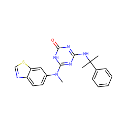 CN(c1ccc2ncsc2c1)c1nc(NC(C)(C)c2ccccc2)nc(=O)[nH]1 ZINC000013611479