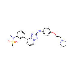 CN(c1cccc(-c2cccn3nc(Nc4ccc(OCCN5CCCC5)cc4)nc23)c1)S(C)(=O)=O ZINC000148203829