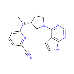 CN(c1cccc(C#N)n1)[C@@H]1CCN(c2ncnc3[nH]ccc23)C1 ZINC000143303073