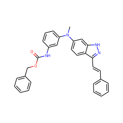 CN(c1cccc(NC(=O)OCc2ccccc2)c1)c1ccc2c(/C=C/c3ccccc3)n[nH]c2c1 ZINC000166554025