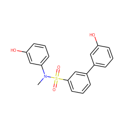 CN(c1cccc(O)c1)S(=O)(=O)c1cccc(-c2cccc(O)c2)c1 ZINC000096285190