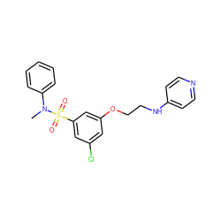 CN(c1ccccc1)S(=O)(=O)c1cc(Cl)cc(OCCNc2ccncc2)c1 ZINC000013494021