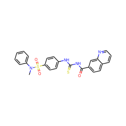 CN(c1ccccc1)S(=O)(=O)c1ccc(NC(=S)NC(=O)c2ccc3cccnc3c2)cc1 ZINC001772638030