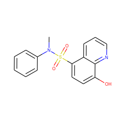 CN(c1ccccc1)S(=O)(=O)c1ccc(O)c2ncccc12 ZINC001772594129