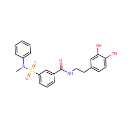 CN(c1ccccc1)S(=O)(=O)c1cccc(C(=O)NCCc2ccc(O)c(O)c2)c1 ZINC000003241392