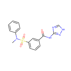 CN(c1ccccc1)S(=O)(=O)c1cccc(C(=O)Nc2nc[nH]n2)c1 ZINC000013865721