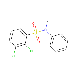 CN(c1ccccc1)S(=O)(=O)c1cccc(Cl)c1Cl ZINC000003581143