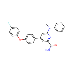 CN(c1ccccc1)c1cc(-c2ccc(Oc3ccc(F)cc3)cc2)cc(C(N)=O)n1 ZINC000114593494