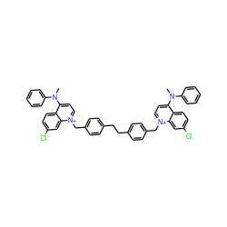 CN(c1ccccc1)c1cc[n+](Cc2ccc(CCc3ccc(C[n+]4ccc(N(C)c5ccccc5)c5ccc(Cl)cc54)cc3)cc2)c2cc(Cl)ccc12 ZINC000095539896