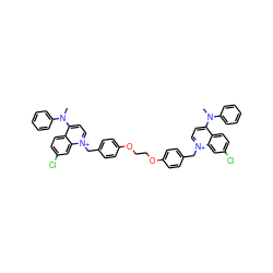 CN(c1ccccc1)c1cc[n+](Cc2ccc(OCCOc3ccc(C[n+]4ccc(N(C)c5ccccc5)c5ccc(Cl)cc54)cc3)cc2)c2cc(Cl)ccc12 ZINC000223228095