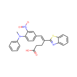 CN(c1ccccc1)c1ccc(/C=C(\CCC(=O)O)c2nc3ccccc3s2)cc1[N+](=O)[O-] ZINC000008687864