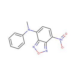 CN(c1ccccc1)c1ccc([N+](=O)[O-])c2nonc12 ZINC000003904266