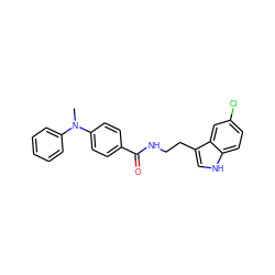 CN(c1ccccc1)c1ccc(C(=O)NCCc2c[nH]c3ccc(Cl)cc23)cc1 ZINC000205309838