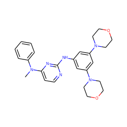 CN(c1ccccc1)c1ccnc(Nc2cc(N3CCOCC3)cc(N3CCOCC3)c2)n1 ZINC000071296840