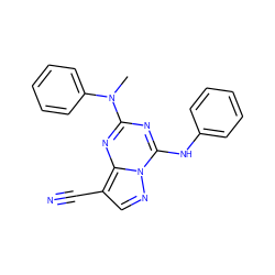 CN(c1ccccc1)c1nc(Nc2ccccc2)n2ncc(C#N)c2n1 ZINC000028707937