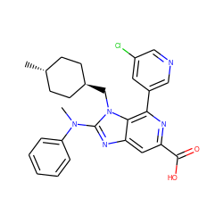 CN(c1ccccc1)c1nc2cc(C(=O)O)nc(-c3cncc(Cl)c3)c2n1C[C@H]1CC[C@H](C)CC1 ZINC000261170509