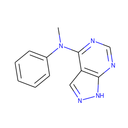 CN(c1ccccc1)c1ncnc2[nH]ncc12 ZINC000005502627