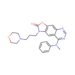 CN(c1ccccc1)c1ncnc2cc3oc(=O)n(CCCN4CCOCC4)c3cc12 ZINC000084726101