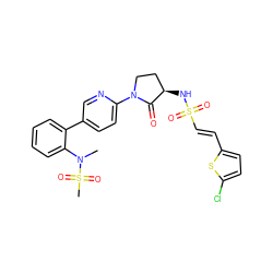 CN(c1ccccc1-c1ccc(N2CC[C@@H](NS(=O)(=O)/C=C/c3ccc(Cl)s3)C2=O)nc1)S(C)(=O)=O ZINC000028979664