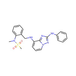 CN(c1ccccc1CNc1cccn2nc(Nc3ccccc3)nc12)S(C)(=O)=O ZINC000096169721