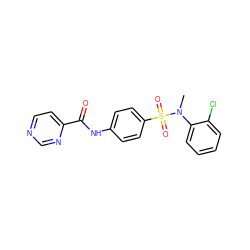 CN(c1ccccc1Cl)S(=O)(=O)c1ccc(NC(=O)c2ccncn2)cc1 ZINC000058581299