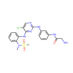 CN(c1ccccc1Nc1nc(Nc2cccc(NC(=O)CN)c2)ncc1Cl)S(C)(=O)=O ZINC000299822695