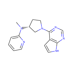 CN(c1ccccn1)[C@@H]1CCN(c2ncnc3[nH]ccc23)C1 ZINC000142066707