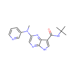 CN(c1cccnc1)c1cnc2[nH]cc(C(=O)NC(C)(C)C)c2n1 ZINC000145223832