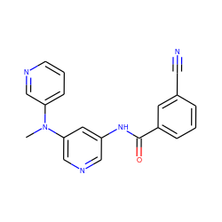 CN(c1cccnc1)c1cncc(NC(=O)c2cccc(C#N)c2)c1 ZINC000096175681