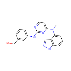 CN(c1ccnc(Nc2cccc(CO)c2)n1)c1cccc2[nH]ncc12 ZINC000064527338