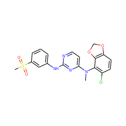 CN(c1ccnc(Nc2cccc(S(C)(=O)=O)c2)n1)c1c(Cl)ccc2c1OCO2 ZINC000064527373